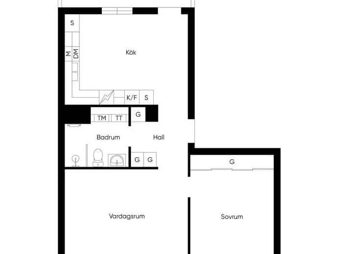 Floor plan for Rostagatan 4