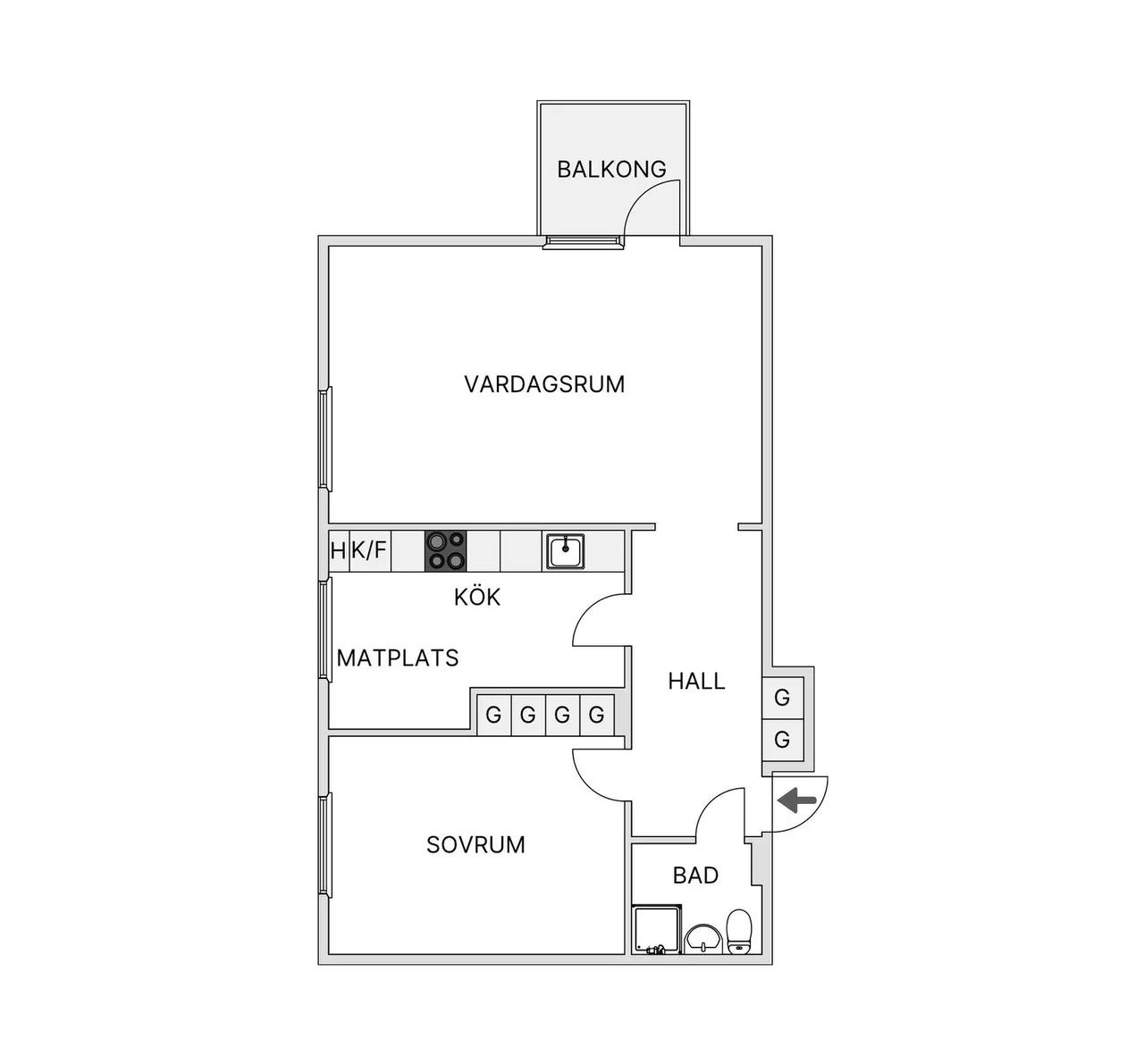 Floor plan for Molnvädersgatan 18