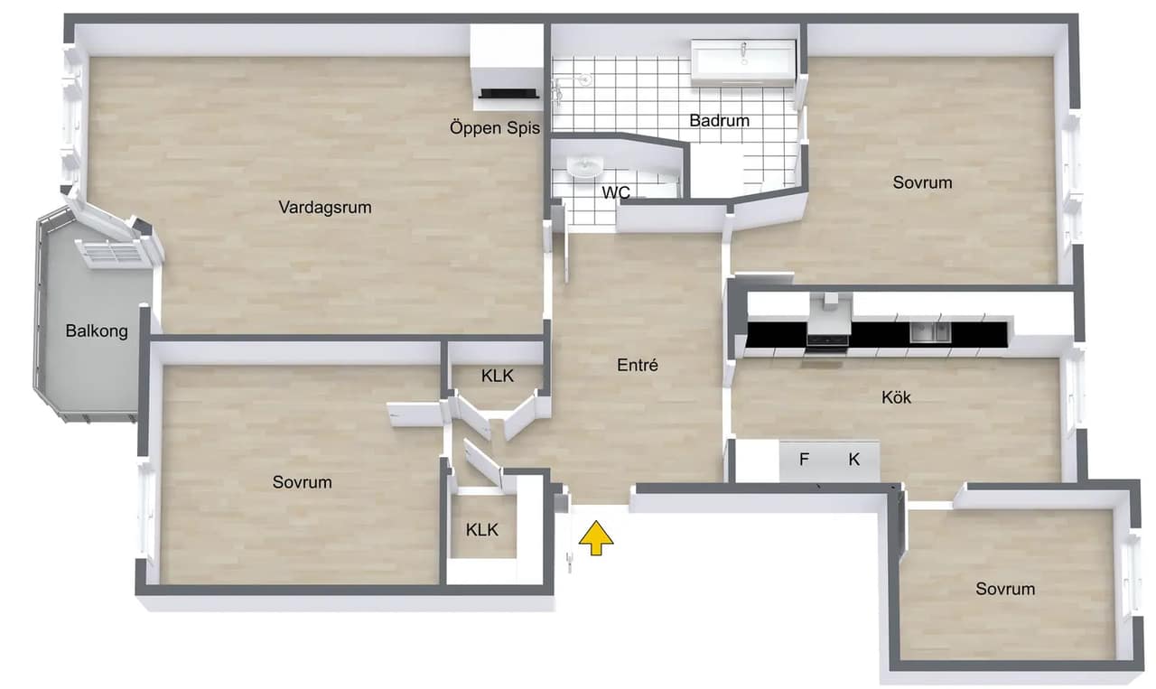 Planritning för Odensgatan 5A