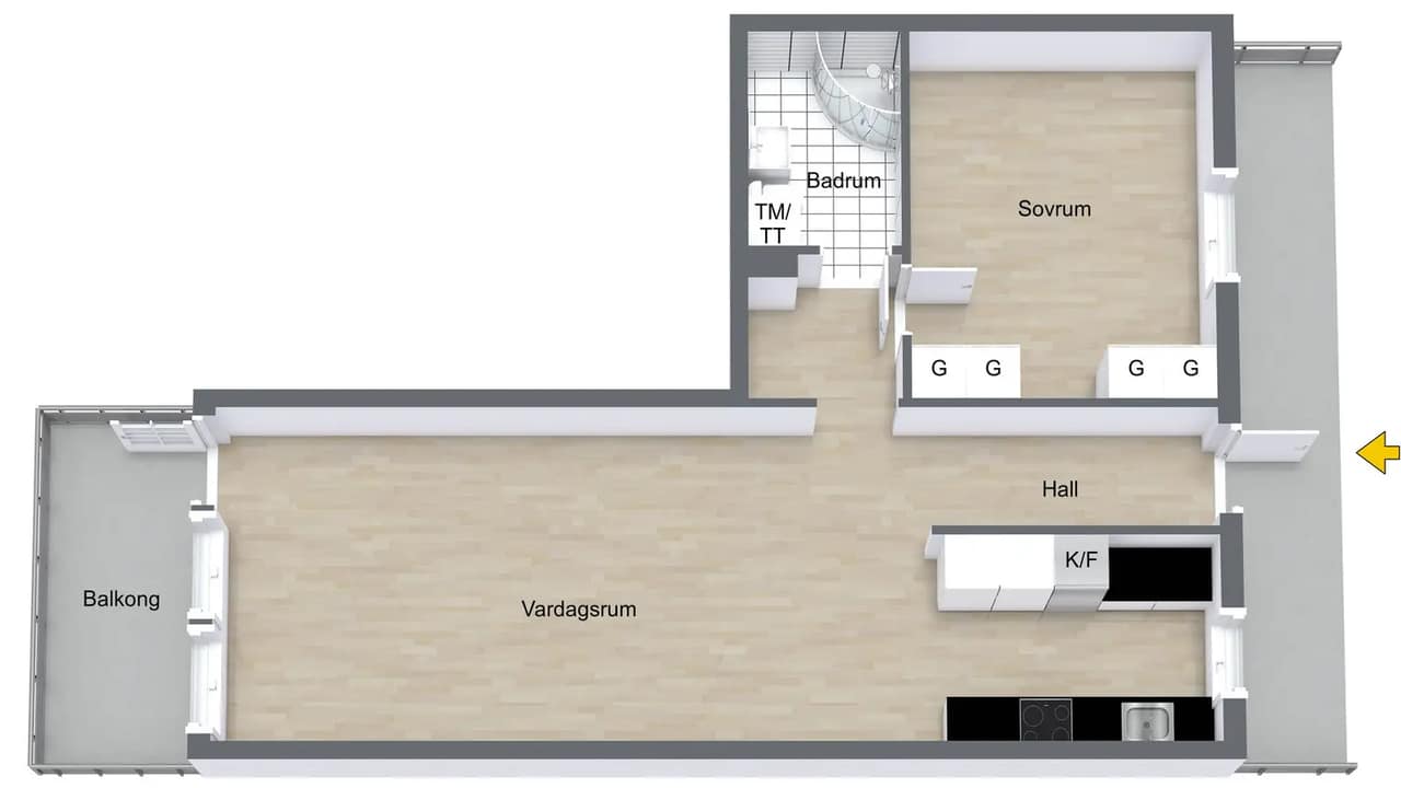 Floor plan for Gräslöksgatan 22