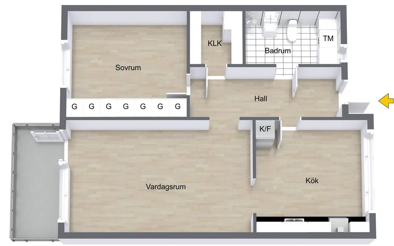 Floor plan for Timmermansgatan 3D