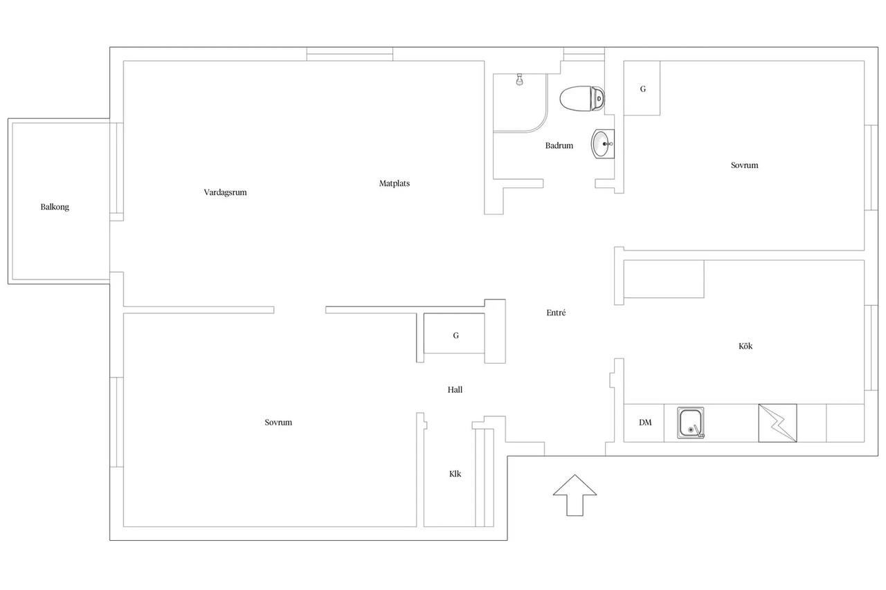 Floor plan for Mellankullagatan 6A