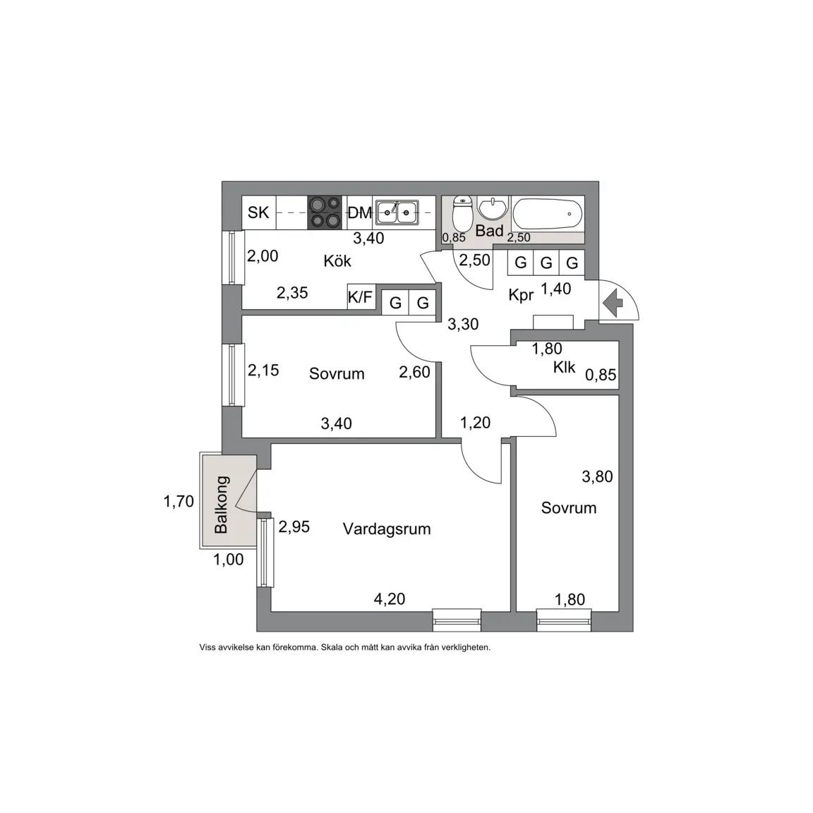 Floor plan for Bellevuevägen 24