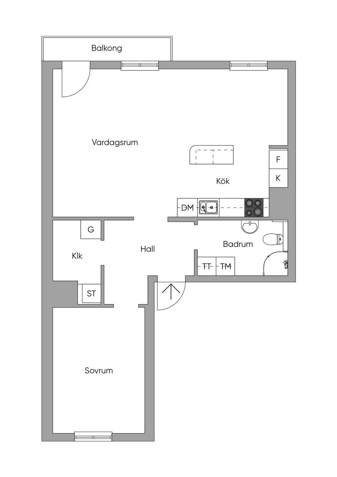 Floor plan for Viktor Sjöströms väg 8, plan 2