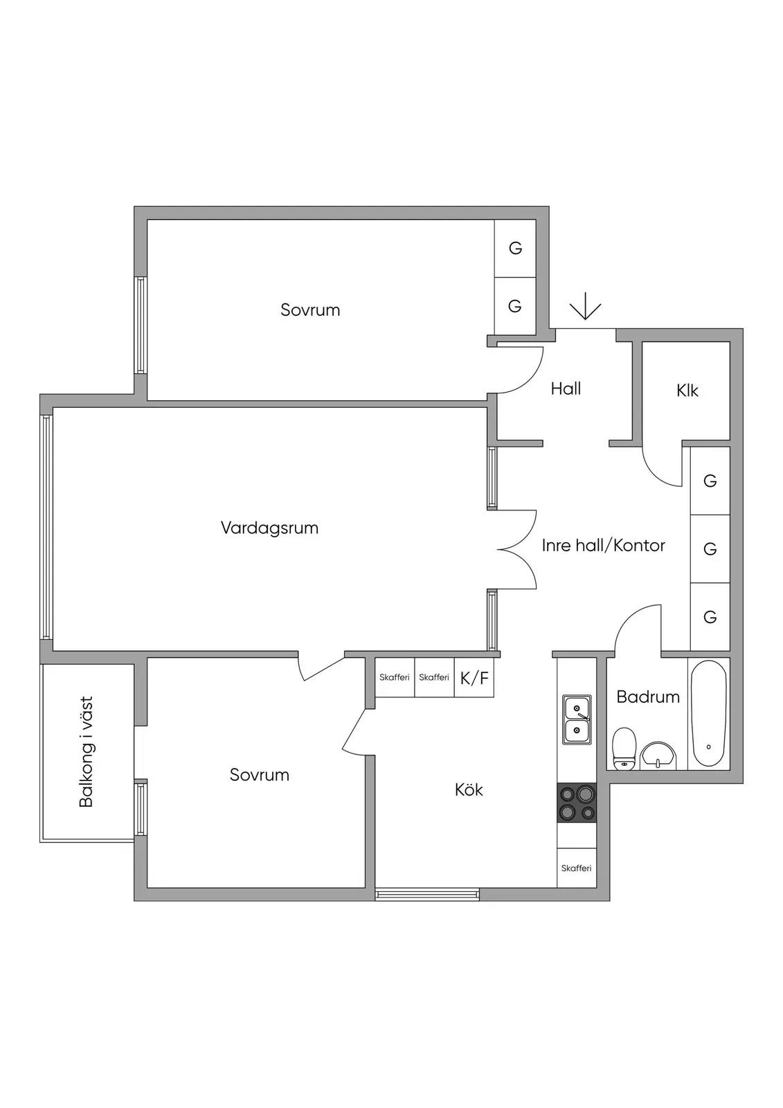 Floor plan for Ljusstöparbacken 1, 10,5 tr