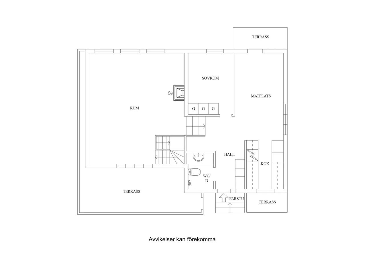 Planritning för Travarvägen 38