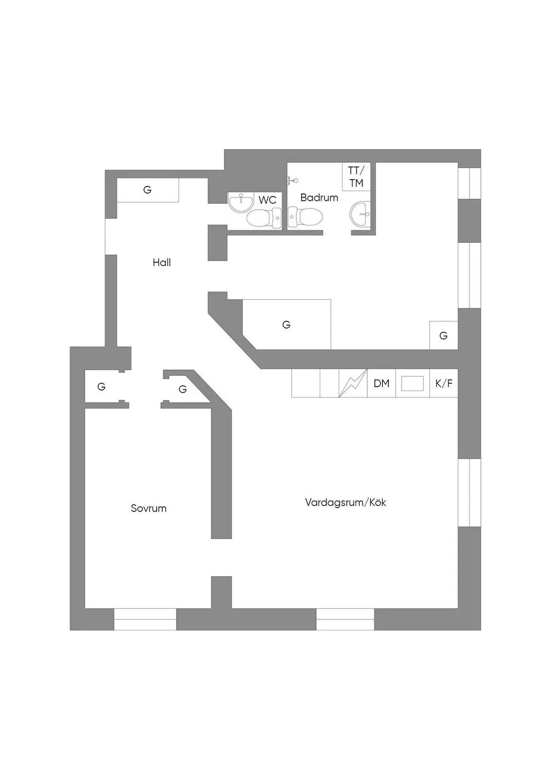 Floor plan for Birger Jarlsgatan 115B, 4 tr