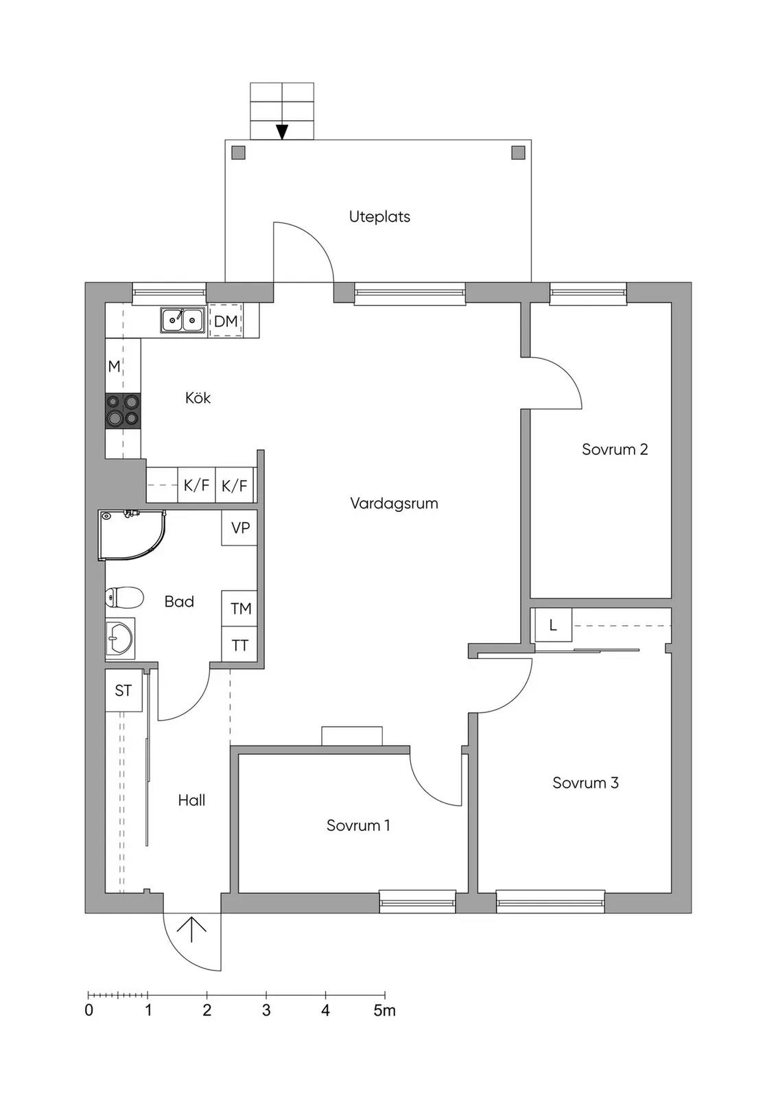 Floor plan for Hanvedens Allé 54B
