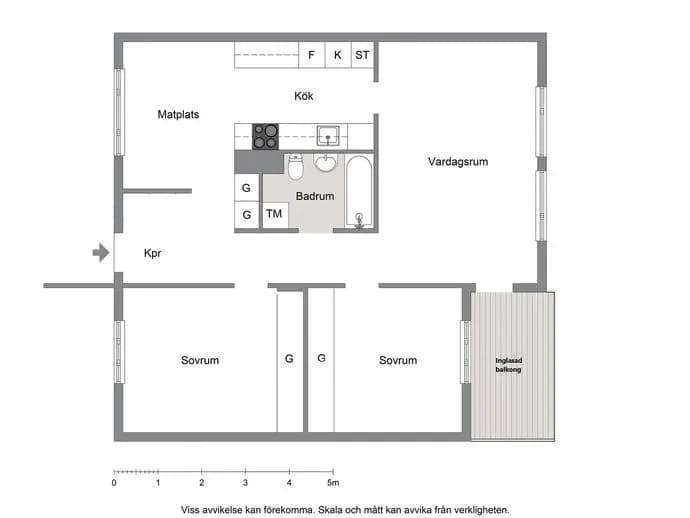 Planritning för Ekedalsvägen 7A