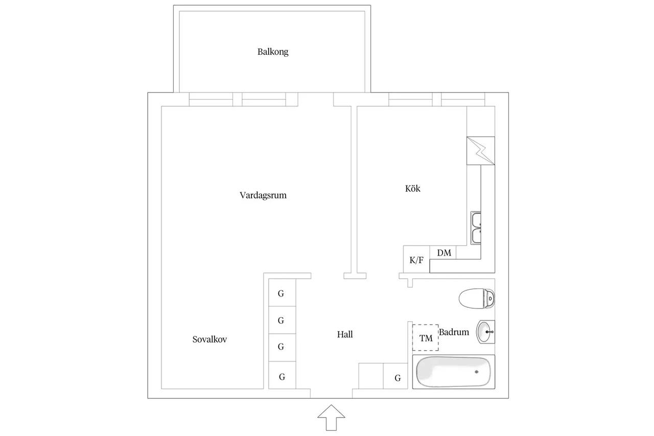 Planritning för Skarpövägen 19