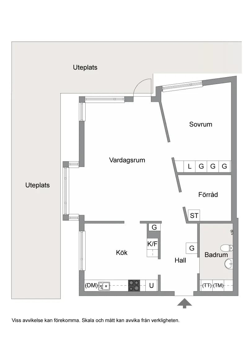 Planritning för Engelbrektsvägen 26B