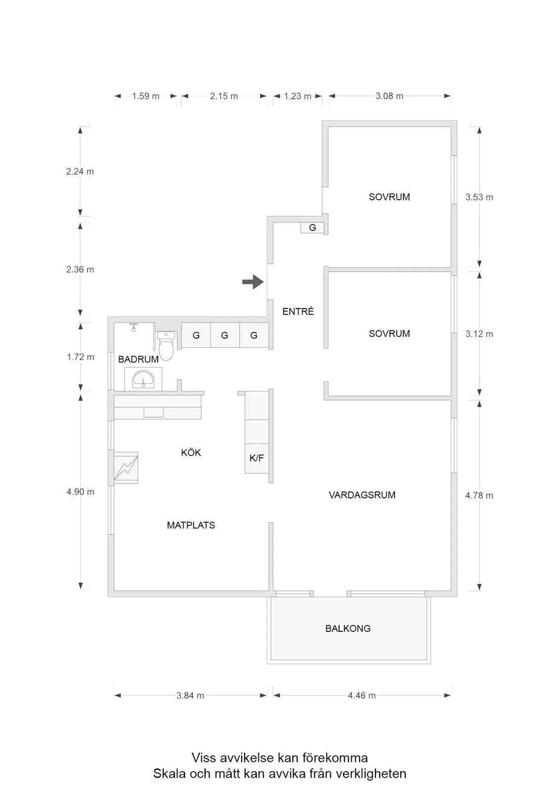 Floor plan for Nya Tanneforsvägen 33A