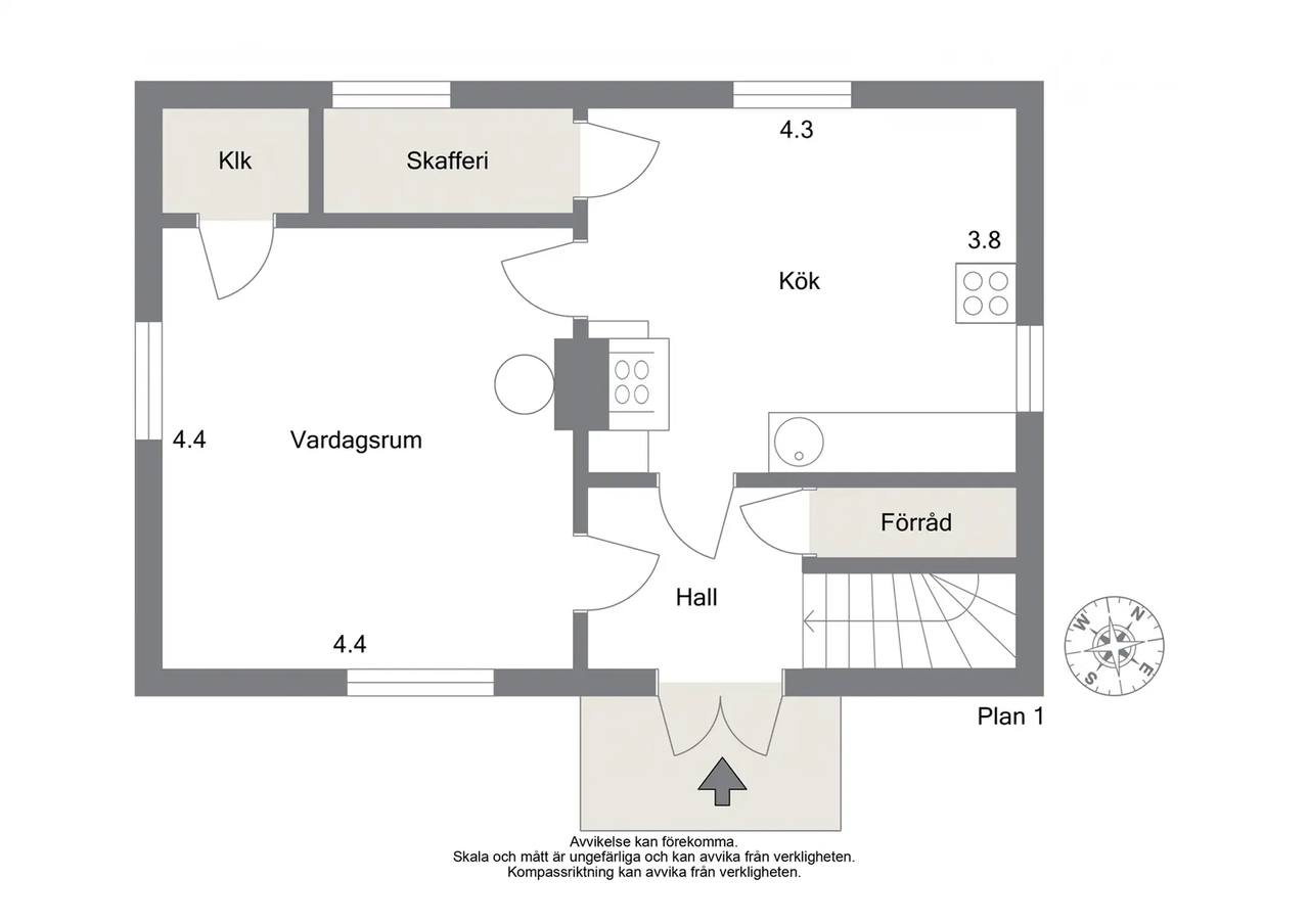 Planritning för Strångsjö Skyttstugan