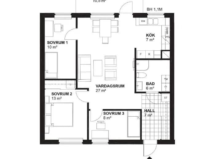 Floor plan for Vandrarvägen 39C