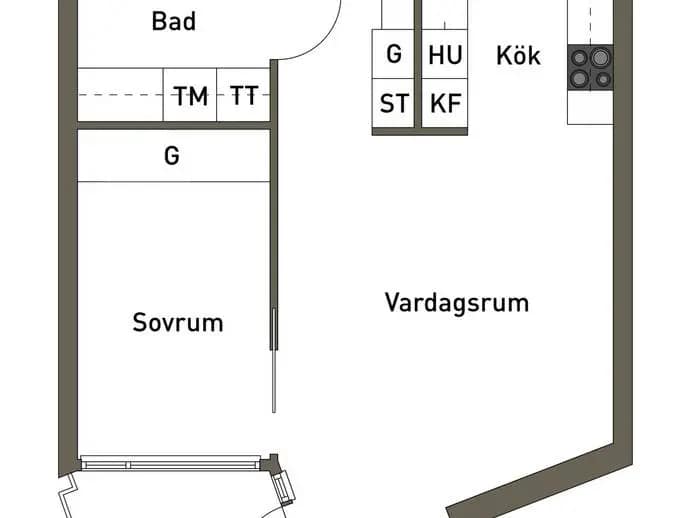 Planritning för Sickla Kanalgata 13B
