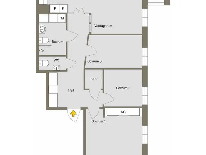 Planritning för Ekängsgränd 5