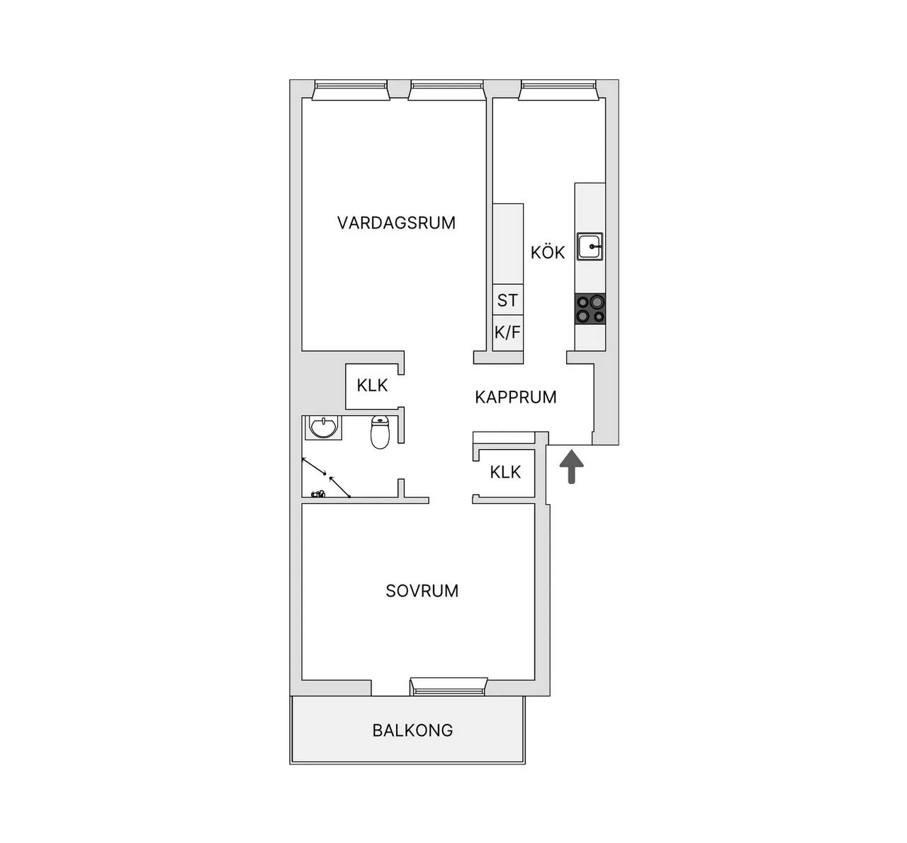 Floor plan for Baskemöllegatan 5D