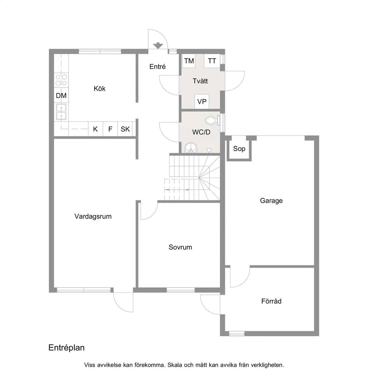 Floor plan for Banvallsvägen 8