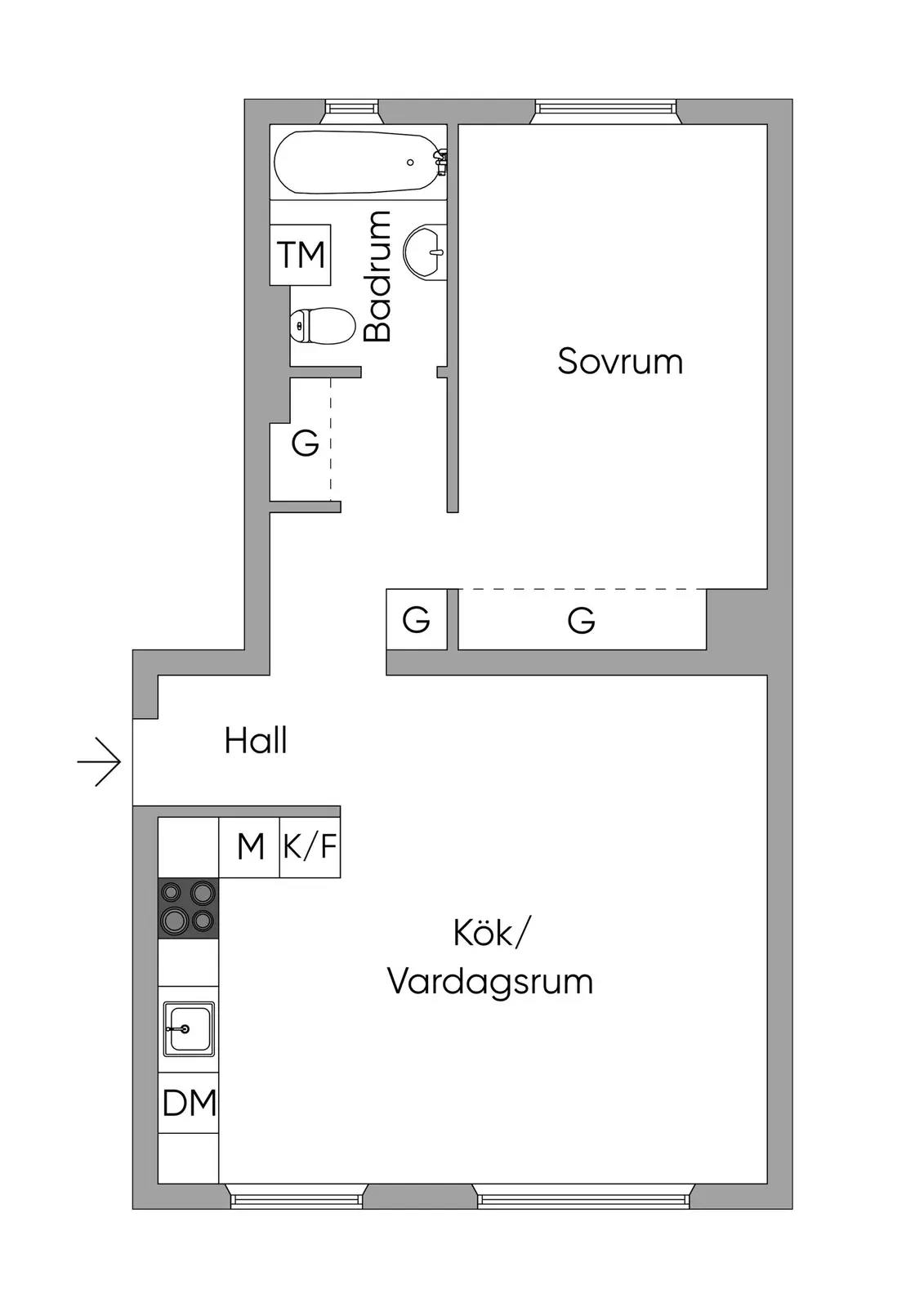 Planritning för Nynäsvägen 342 B