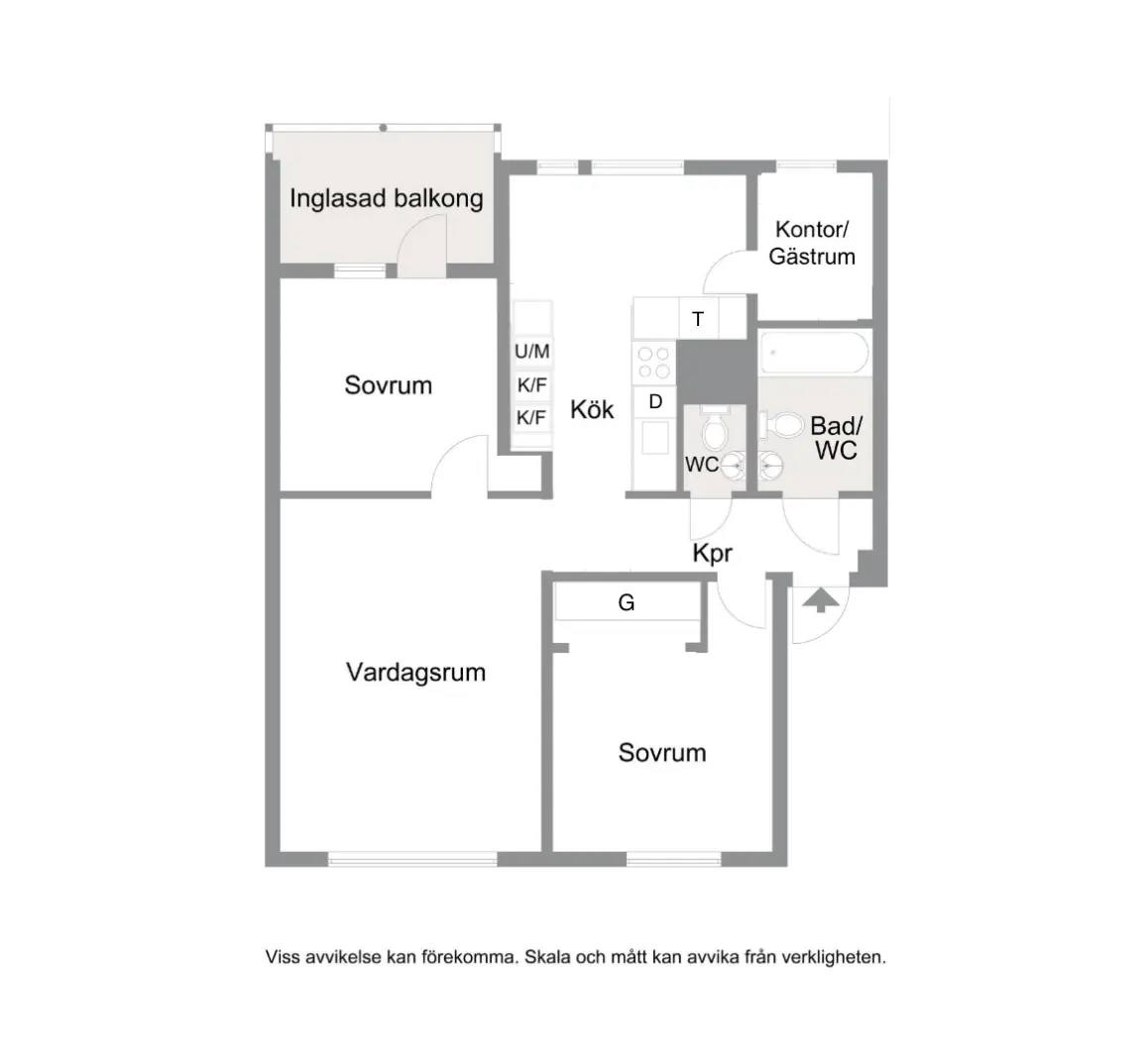 Floor plan for Arkitektgatan 27