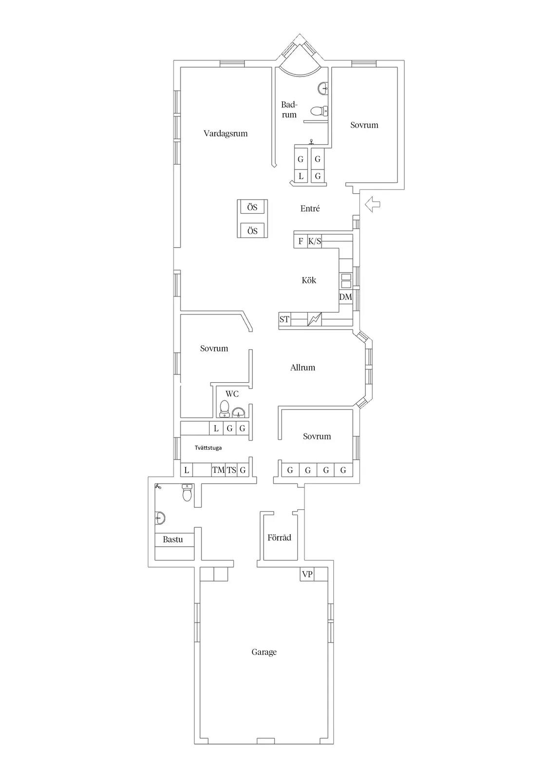 Floor plan for Rosendalsgränd 1