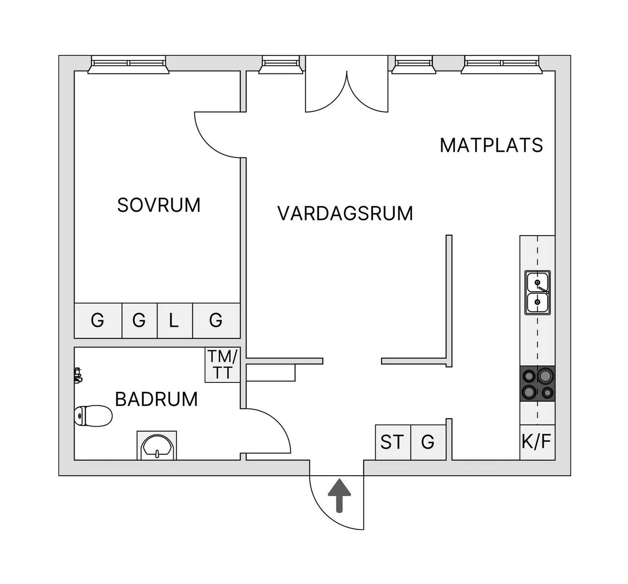 Floor plan for Topeliusgatan 6D