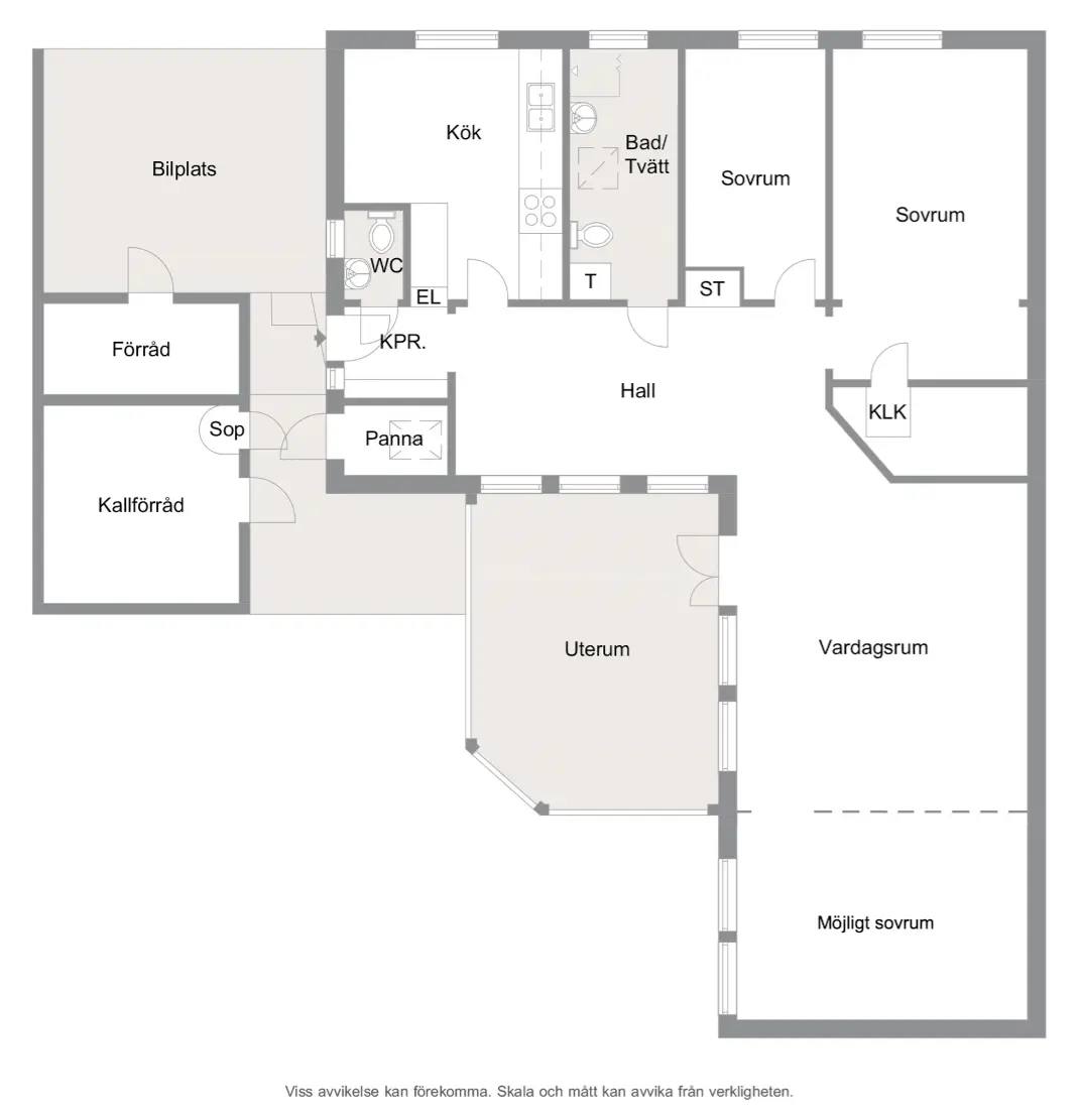 Floor plan for Frödings väg 18