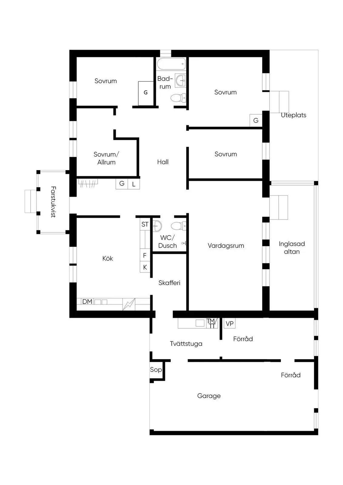 Floor plan for Snövägen 5