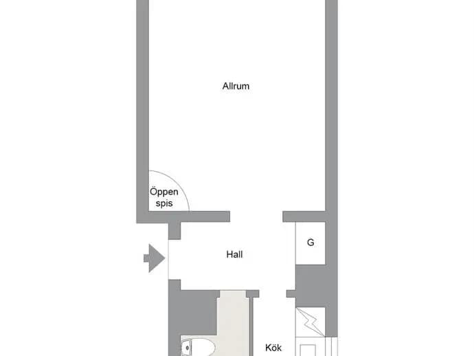 Planritning för Västra Vägen 30 B