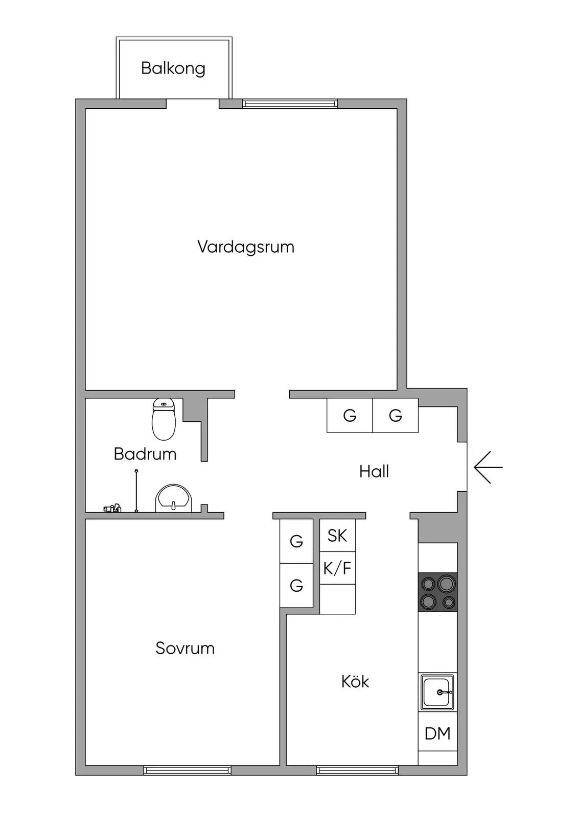 Planritning för Arvodesvägen 6