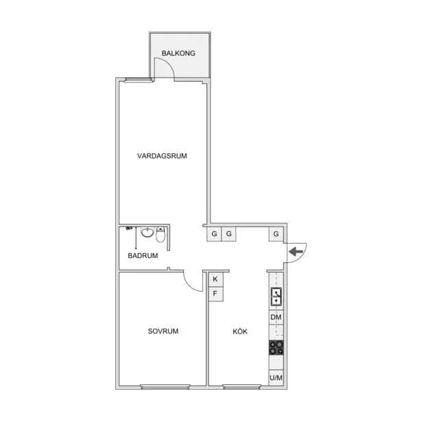 Floor plan for Molnvädersgatan 12