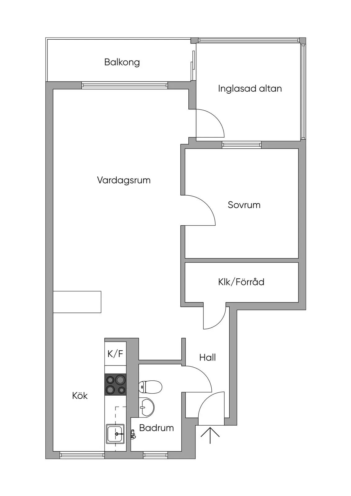 Floor plan for Helsingörsgatan 50