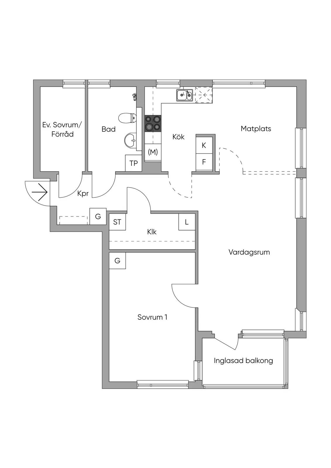 Planritning för Farstavägen 104