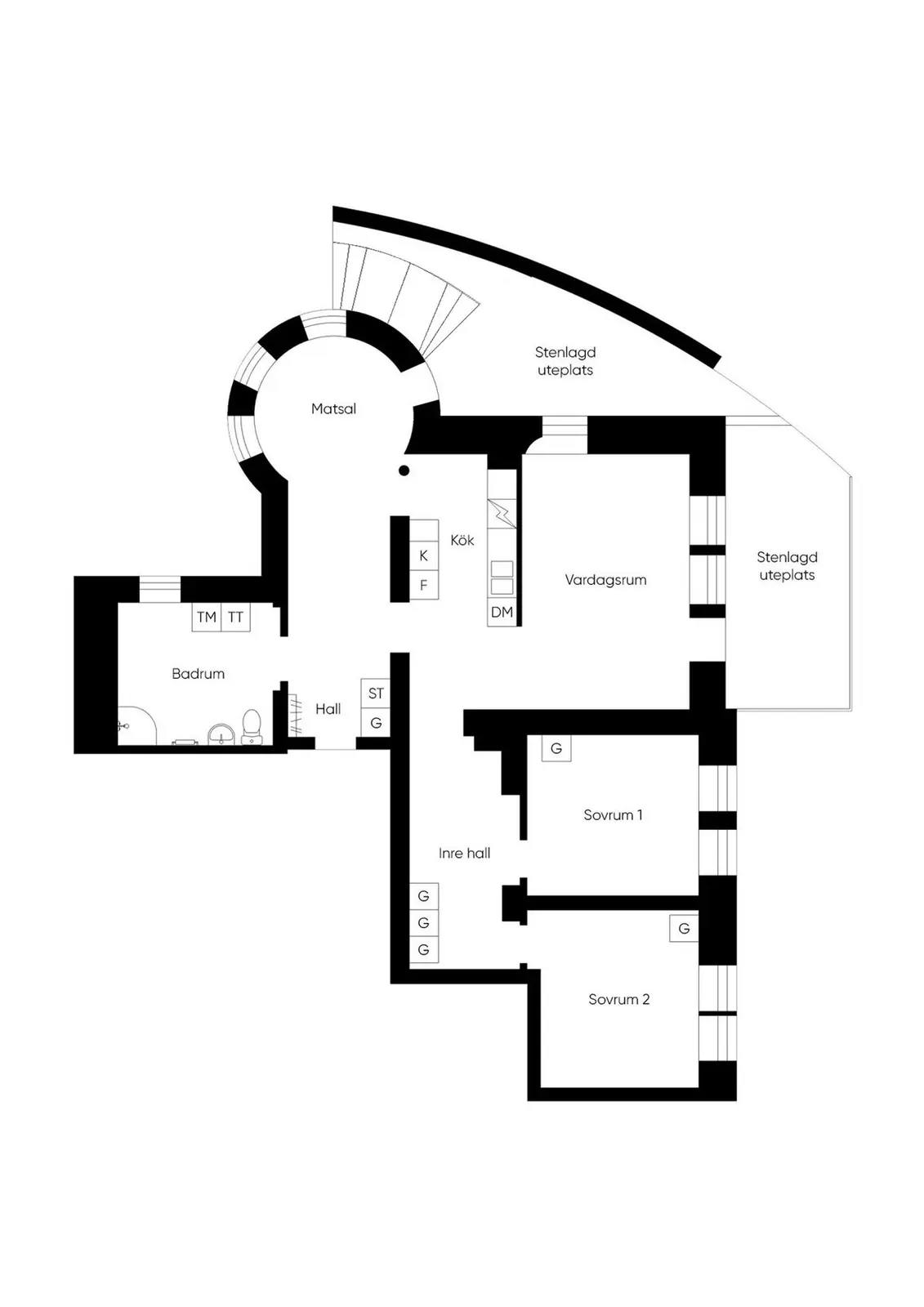 Planritning för Kungsvägen 38A