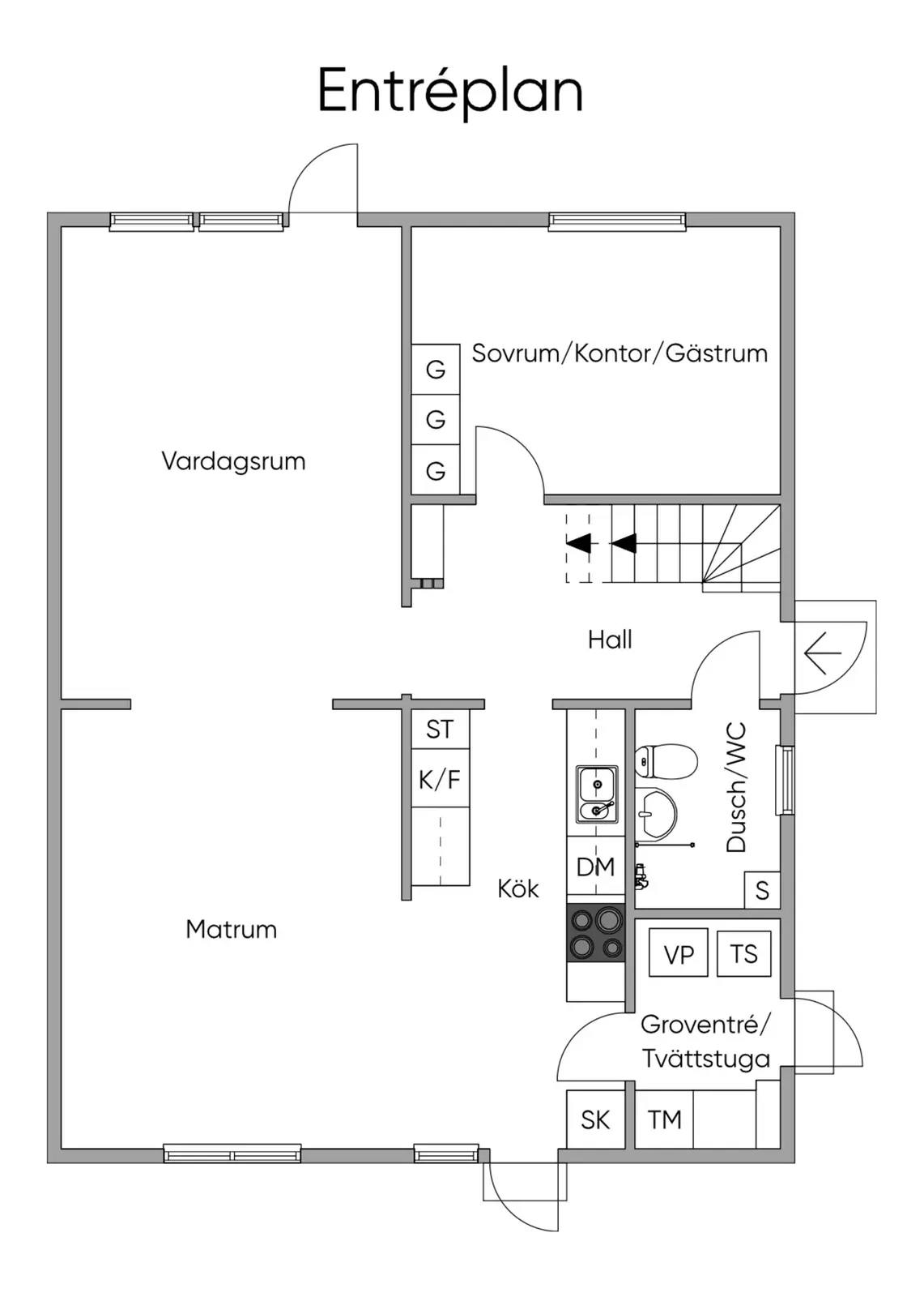 Planritning för Filippavägen 4