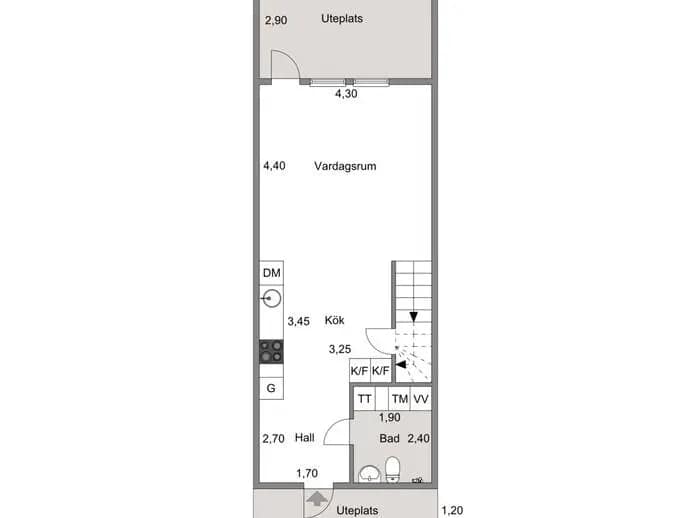 Floor plan for Silvervägen 7
