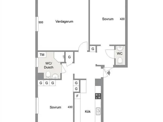 Floor plan for Kaparegatan 1A