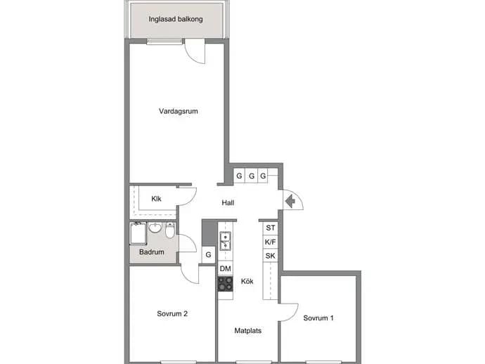 Planritning för Sätunavägen 9B