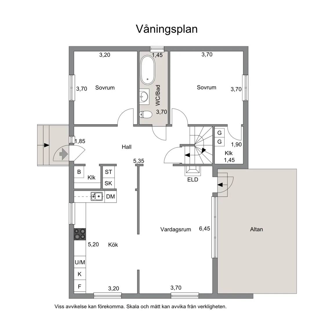 Planritning för Domarringsvägen 5