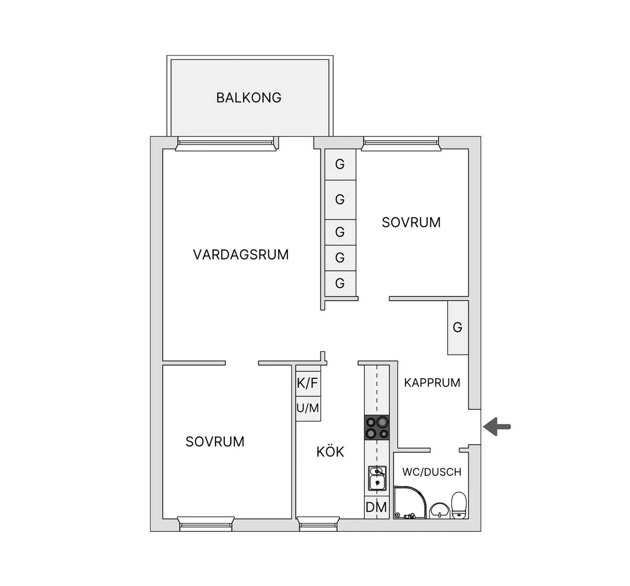Floor plan for Lekängsvägen 2G