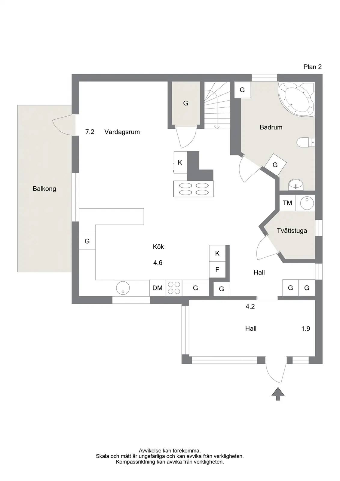 Floor plan for Västra Grysta Börstäppan