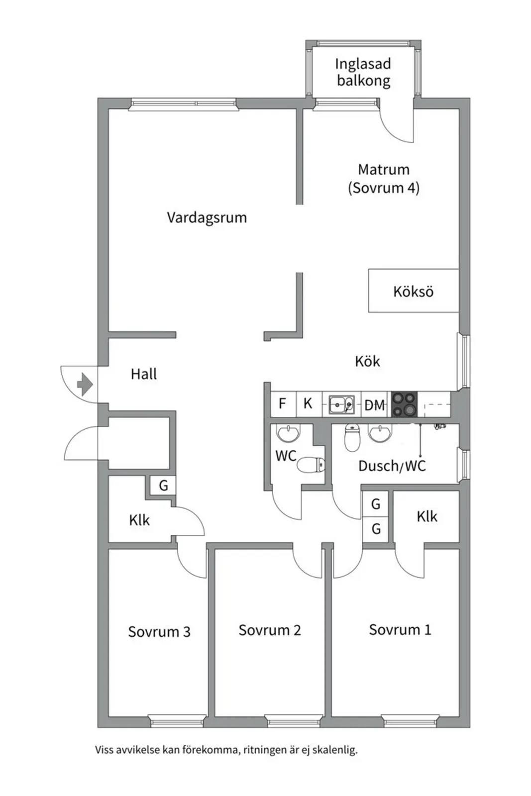 Floor plan for Tranvägen 4