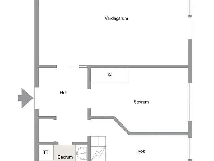 Floor plan for Staketgatan 12B
