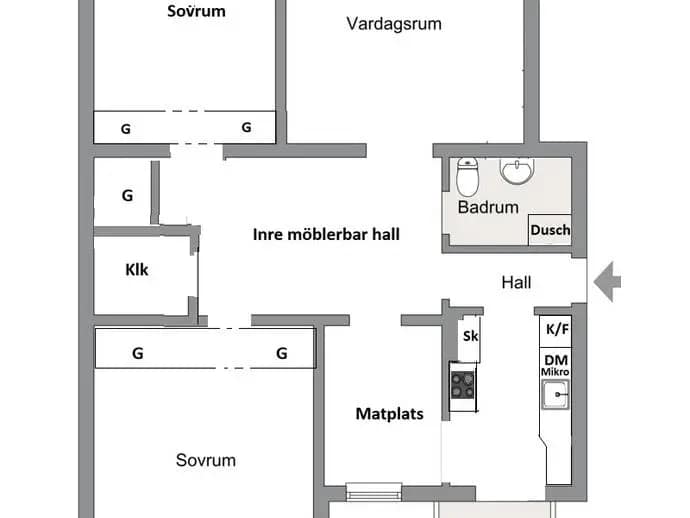 Planritning för Rådmansgatan 80A, 1tr.