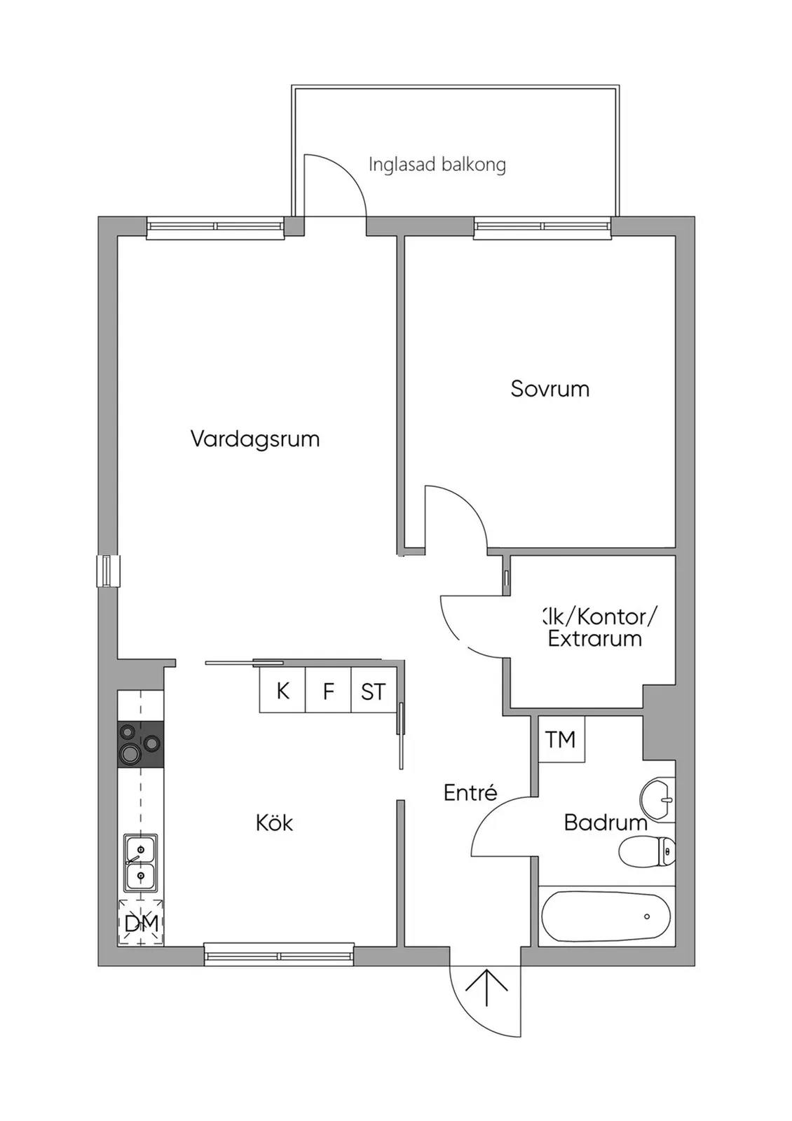 Floor plan for Claras gränd 5F