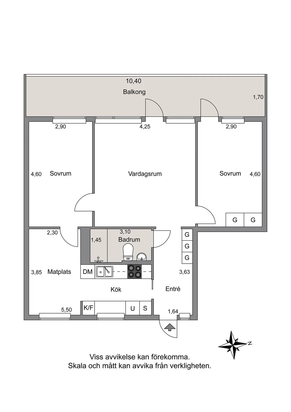 Floor plan for Lillekärr Södra 206