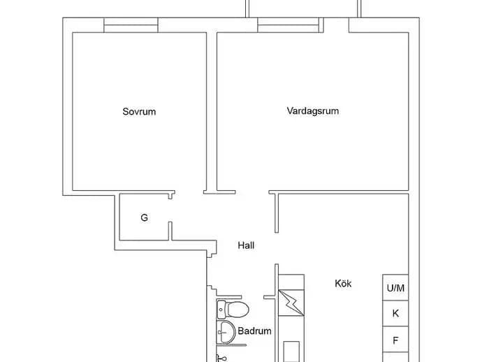 Planritning för Åldermansgatan 1A
