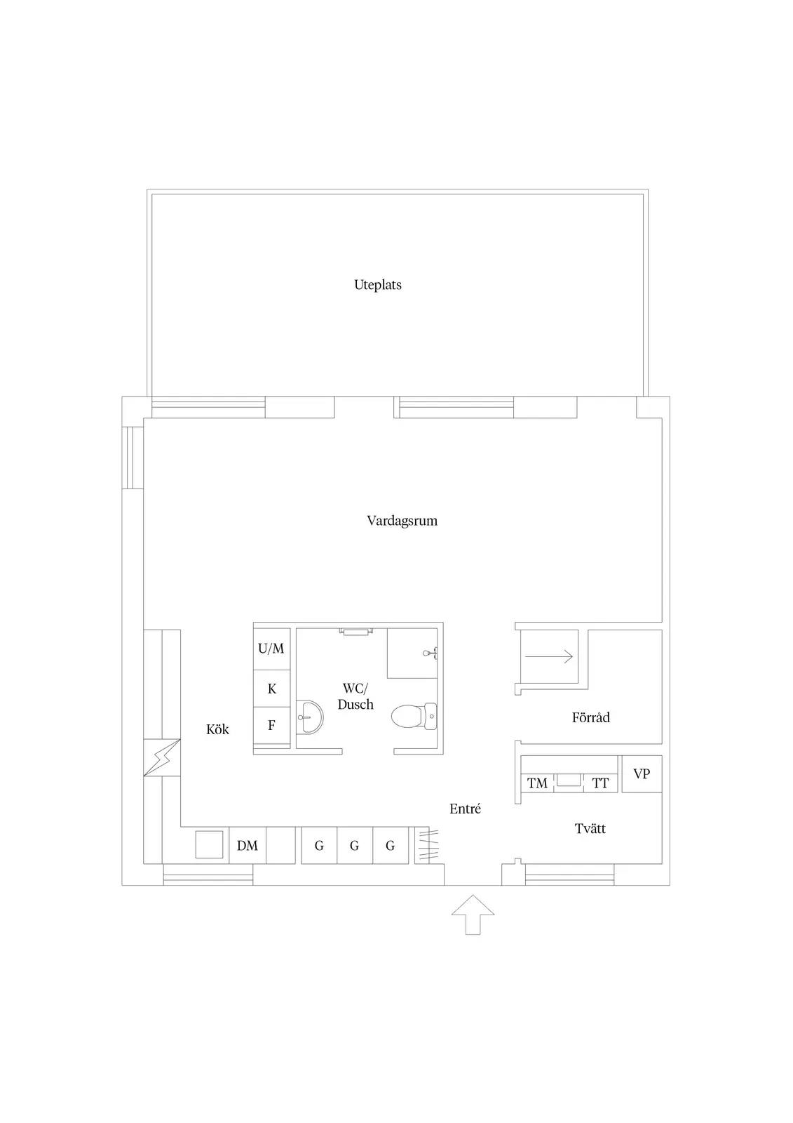 Planritning för Österängsvägen 33A