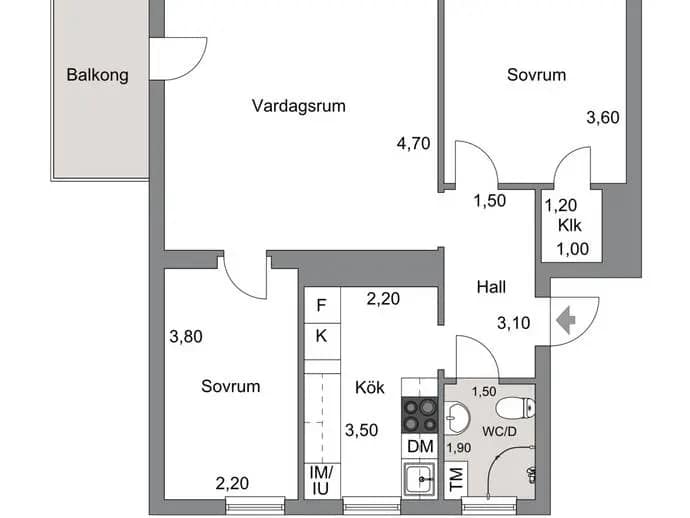 Floor plan for Lundbladsvägen 11A