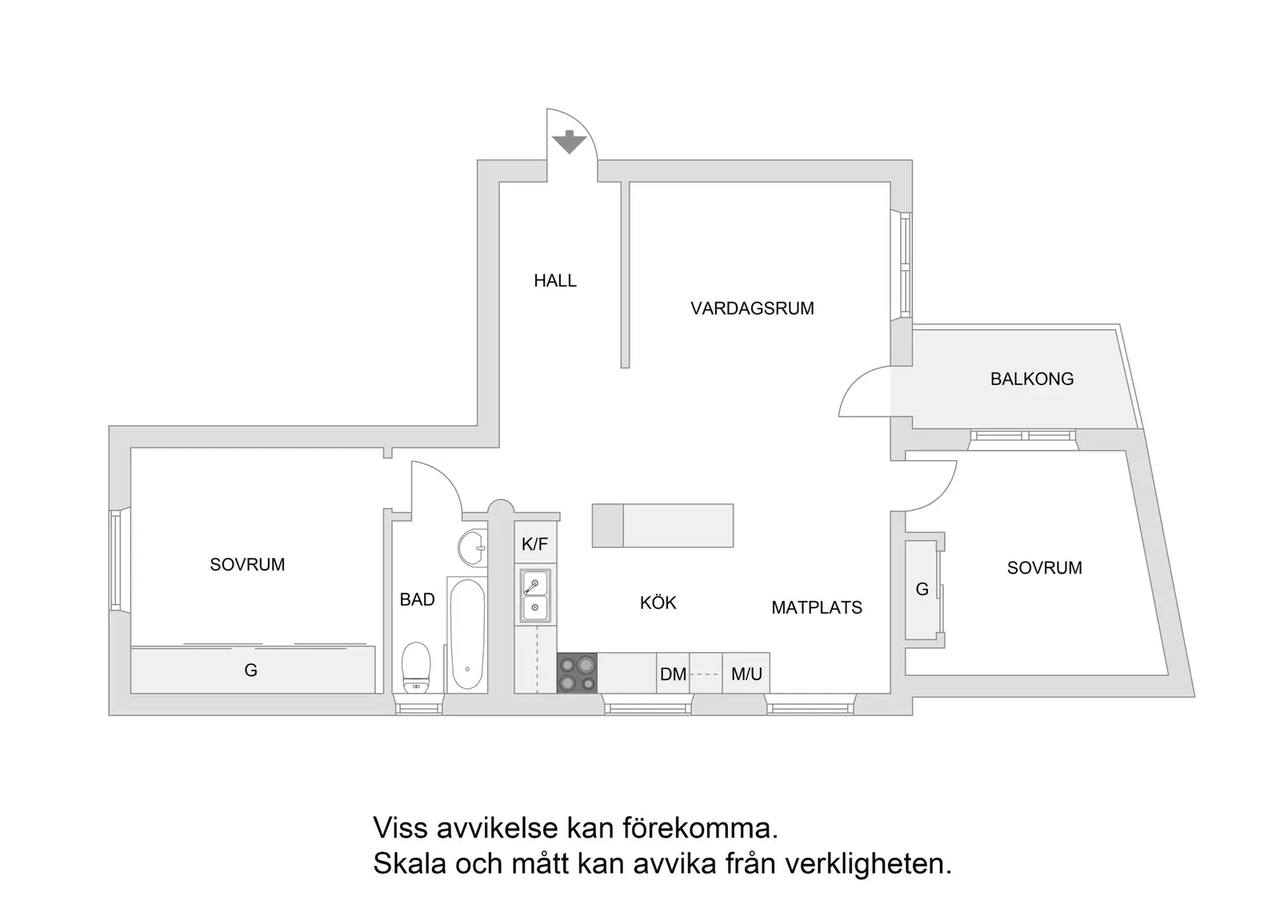 Planritning för Norrstrandsgatan 27A